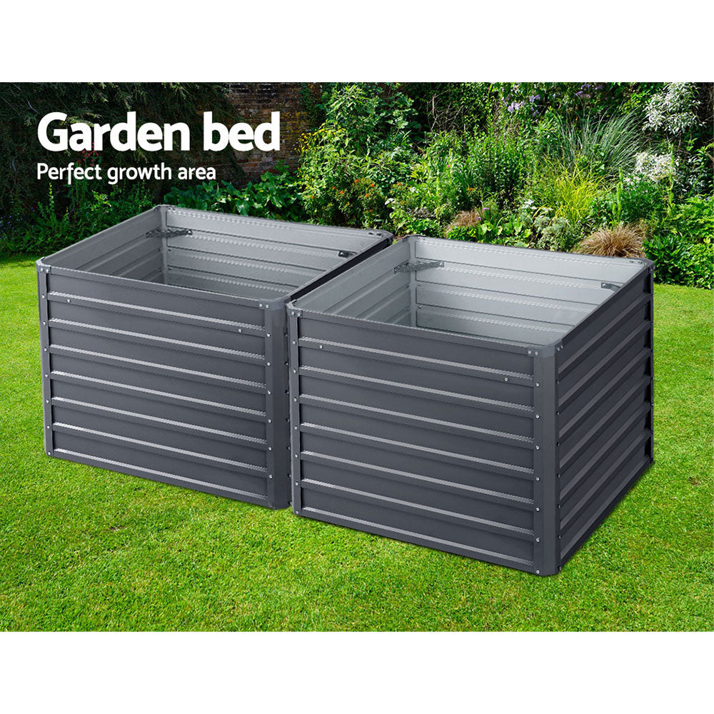 Galvanised Steel Raised Garden Bed Instant Planter X2