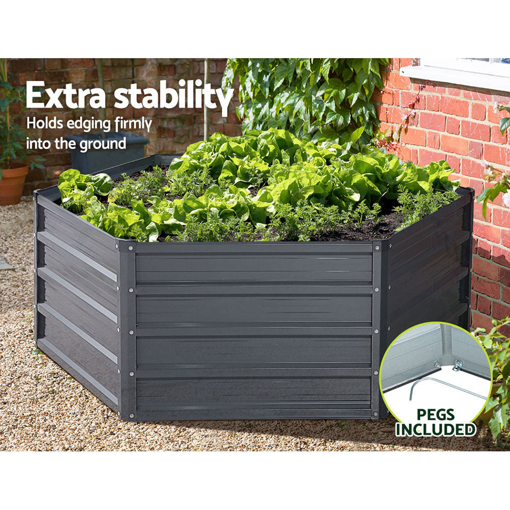 Galvanised Steel Raised Garden Bed Instant Planter x2