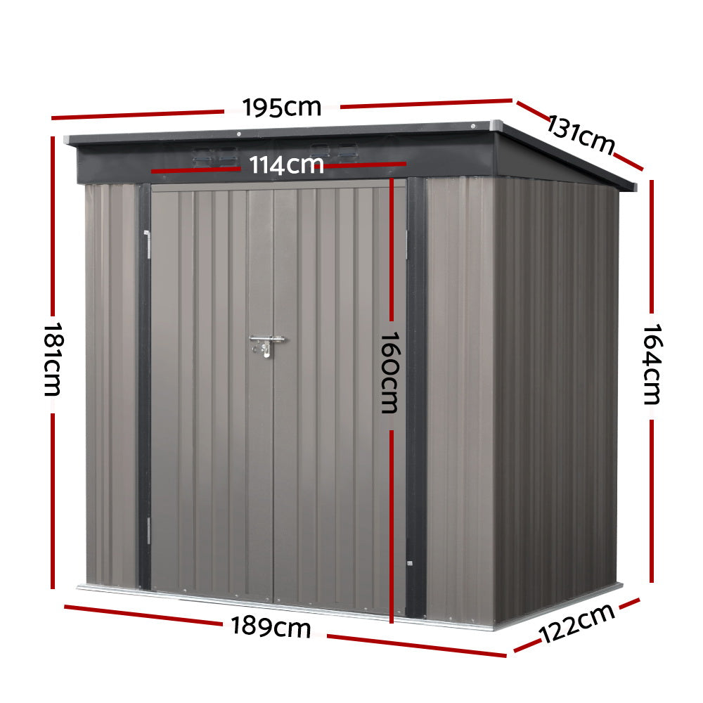Flat Top Shed - Grey
