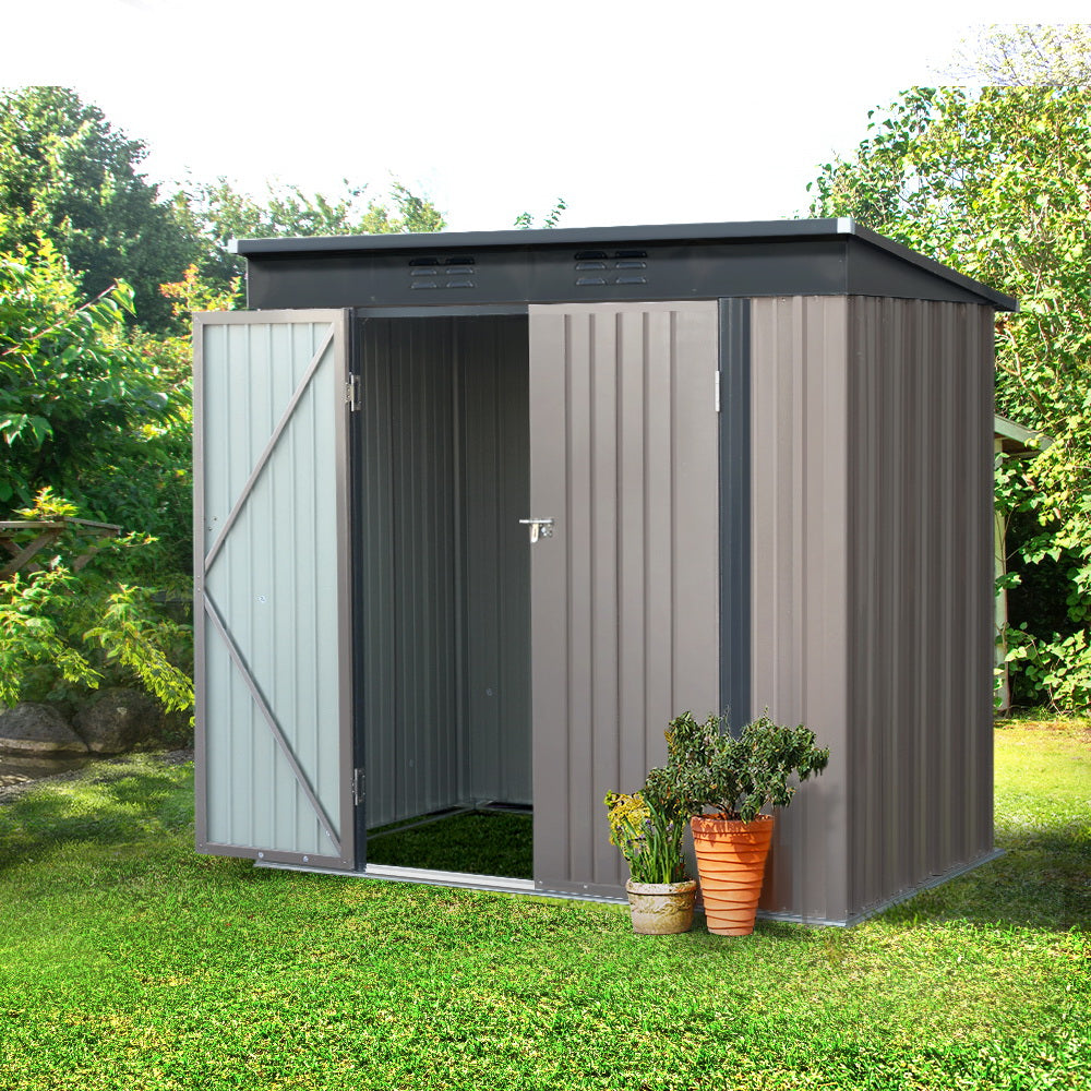 Flat Top Shed - Grey