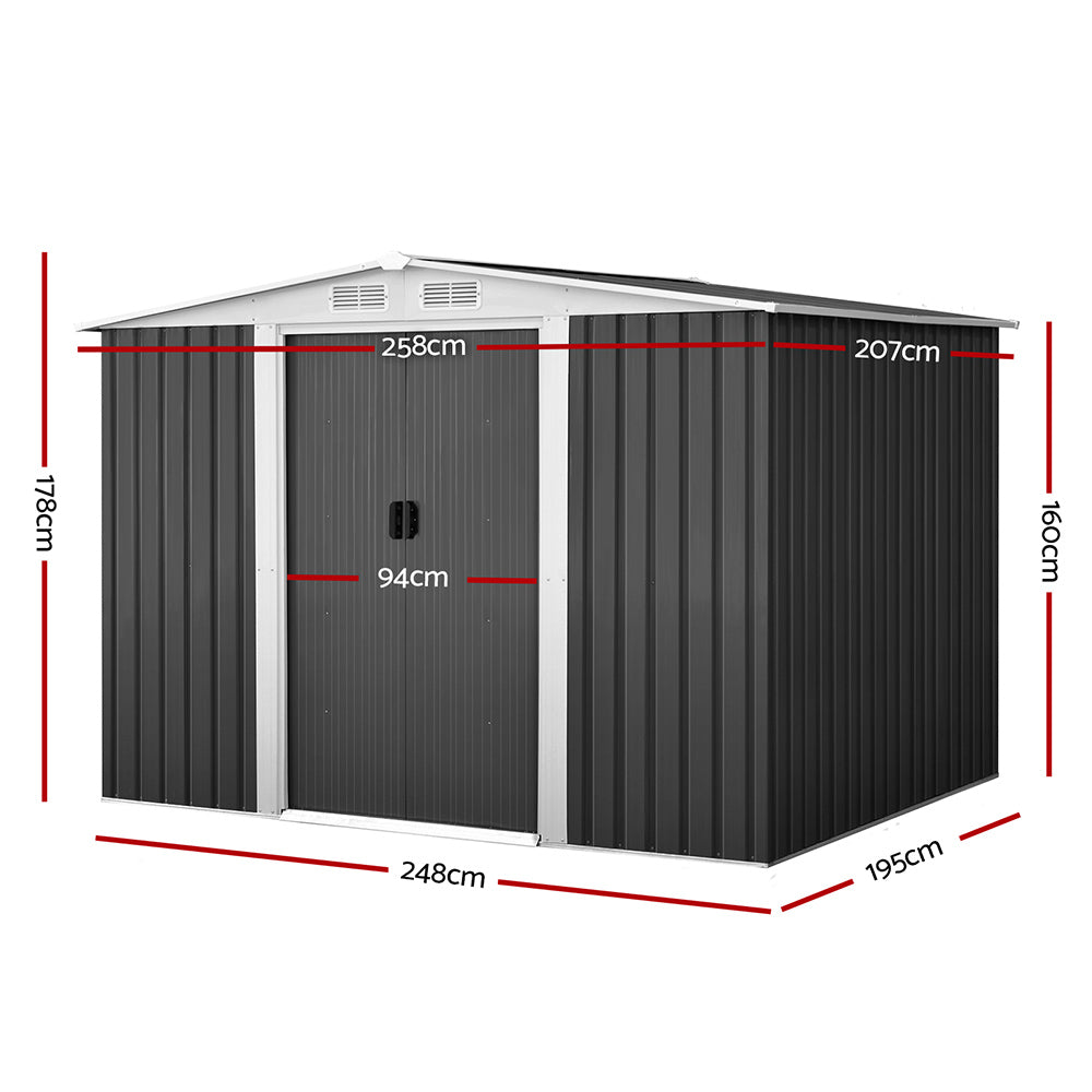 Gable Roof Sliding Door Shed - Large