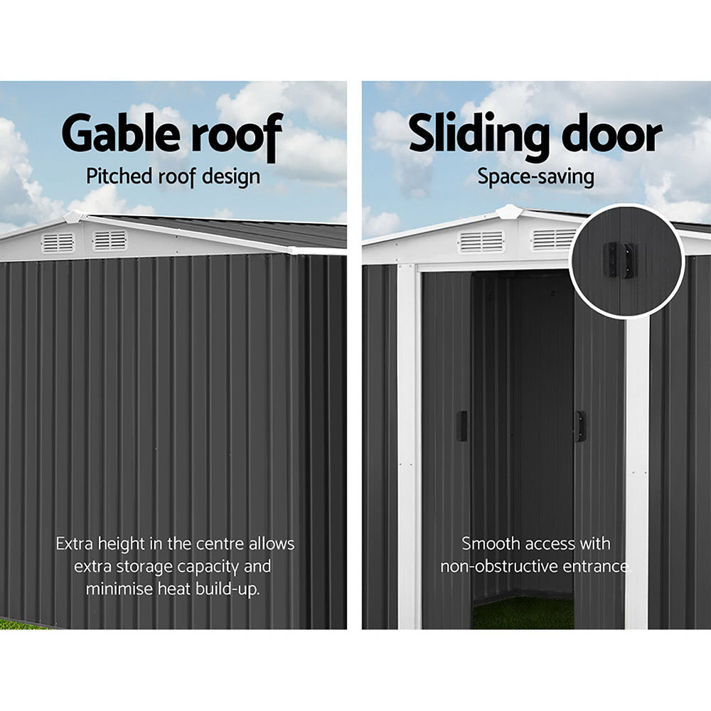 Gable Roof Sliding Door Shed - Large