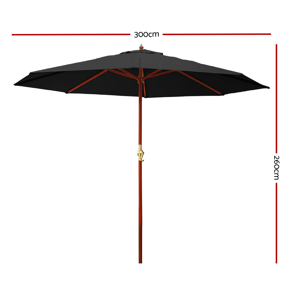 Outdoor Umbrella 3M Black