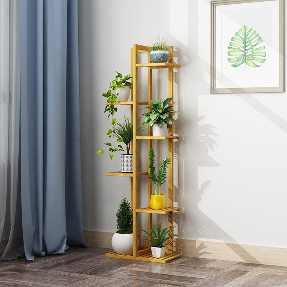 6 Tiers Bamboo Flower Shelf Plant - Display Corner Shelving