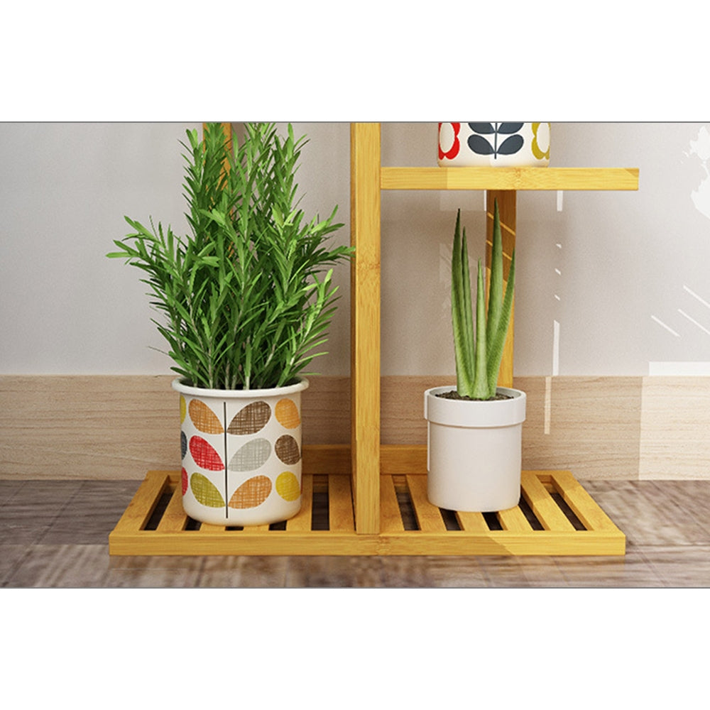 6 Tiers Bamboo Flower Shelf Plant - Display Corner Shelving