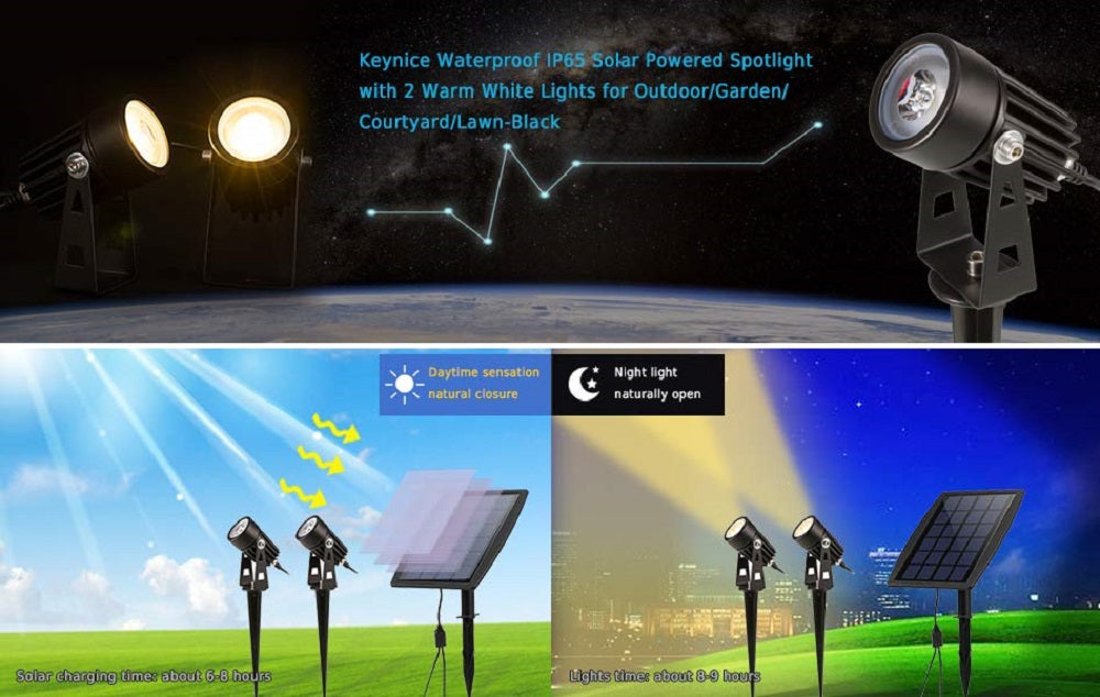 Solar LED Spotlights – Four Adjustable Heads