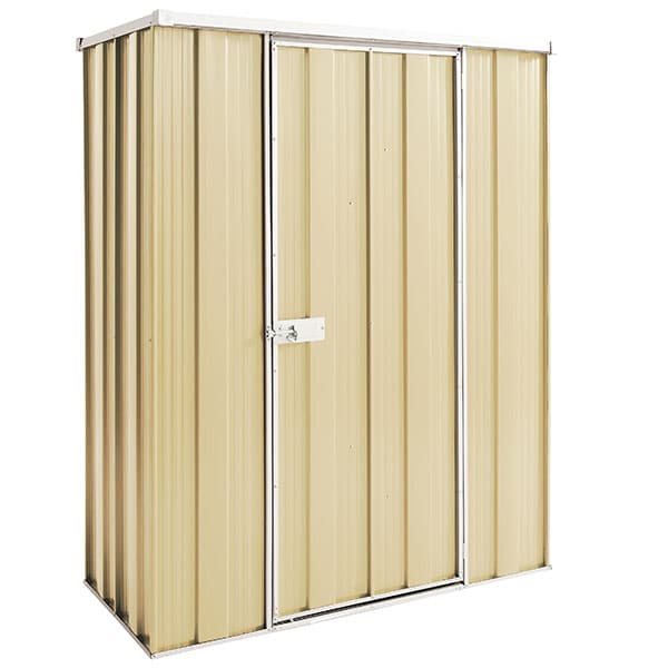 yardstore f42-s garden shed 1.41m x 0.72m x 1.8m smooth cream / garden shed 1.41m x 0.72m x 1.8m
